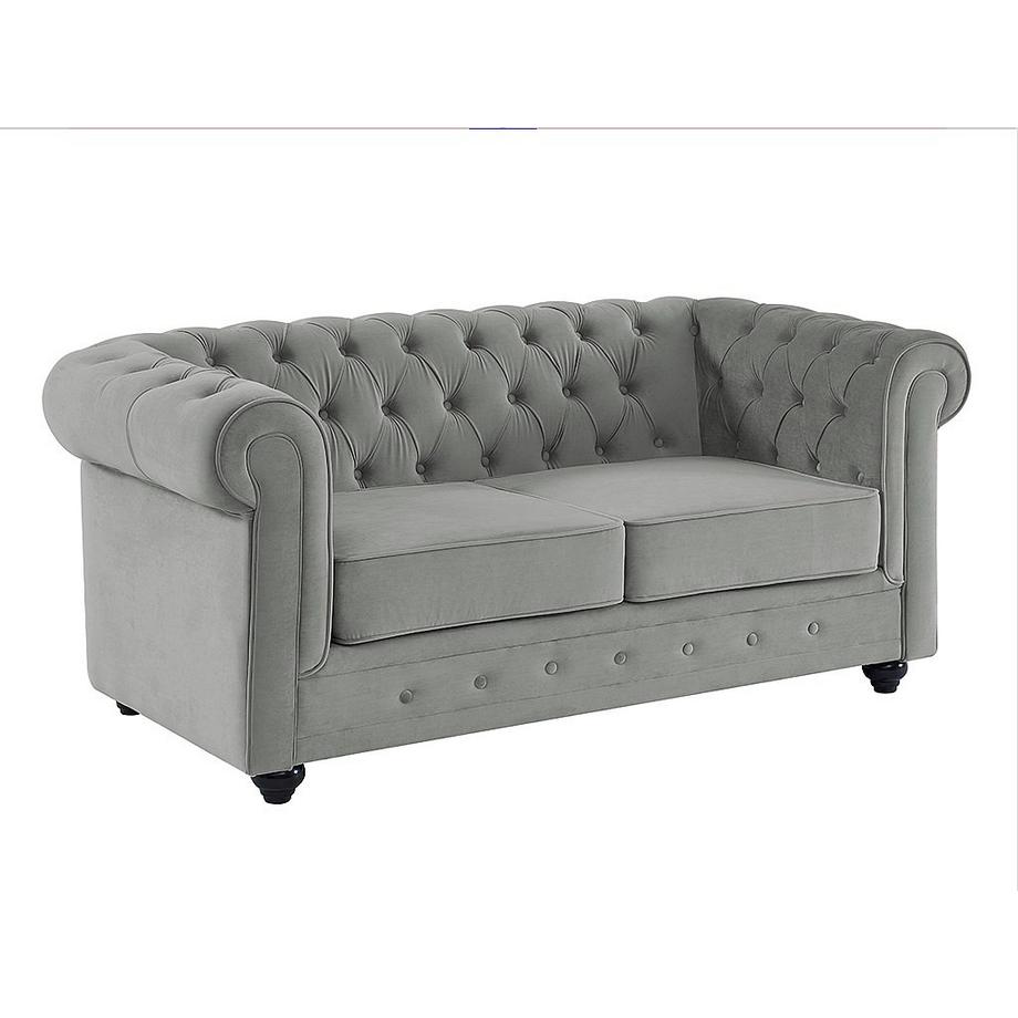 Vente-unique Sofa 2Sitzer Samt CHESTERFIELD  