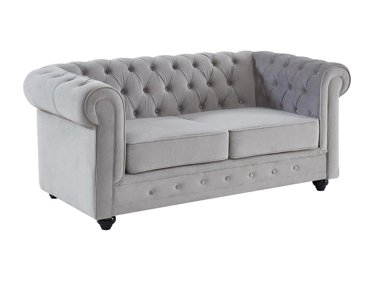 Vente-unique Sofa 2Sitzer Samt CHESTERFIELD  