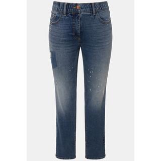 Ulla Popken  Jeans Sarah, Destroyeffekte, schmales Bein, Elastikbund 