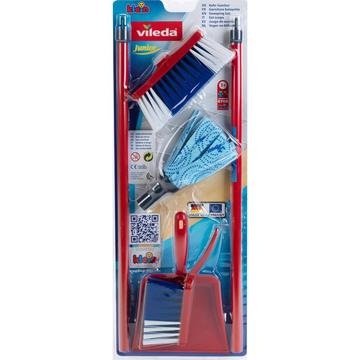 Theo Klein Vileda cloth mop with brush and pan set spazzolone Rosso