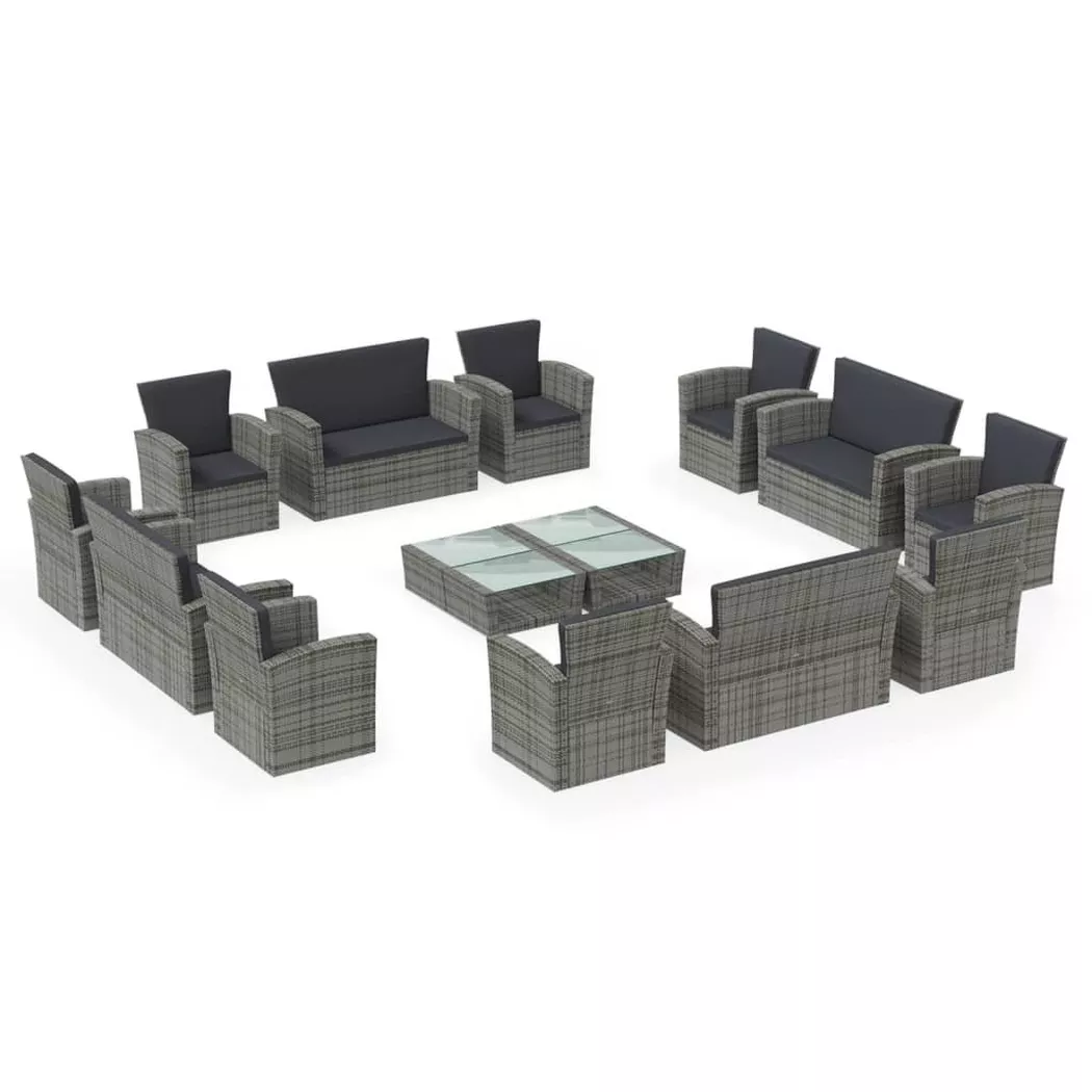 VidaXL - Garten-lounge-set poly-rattan, One Size, Grau