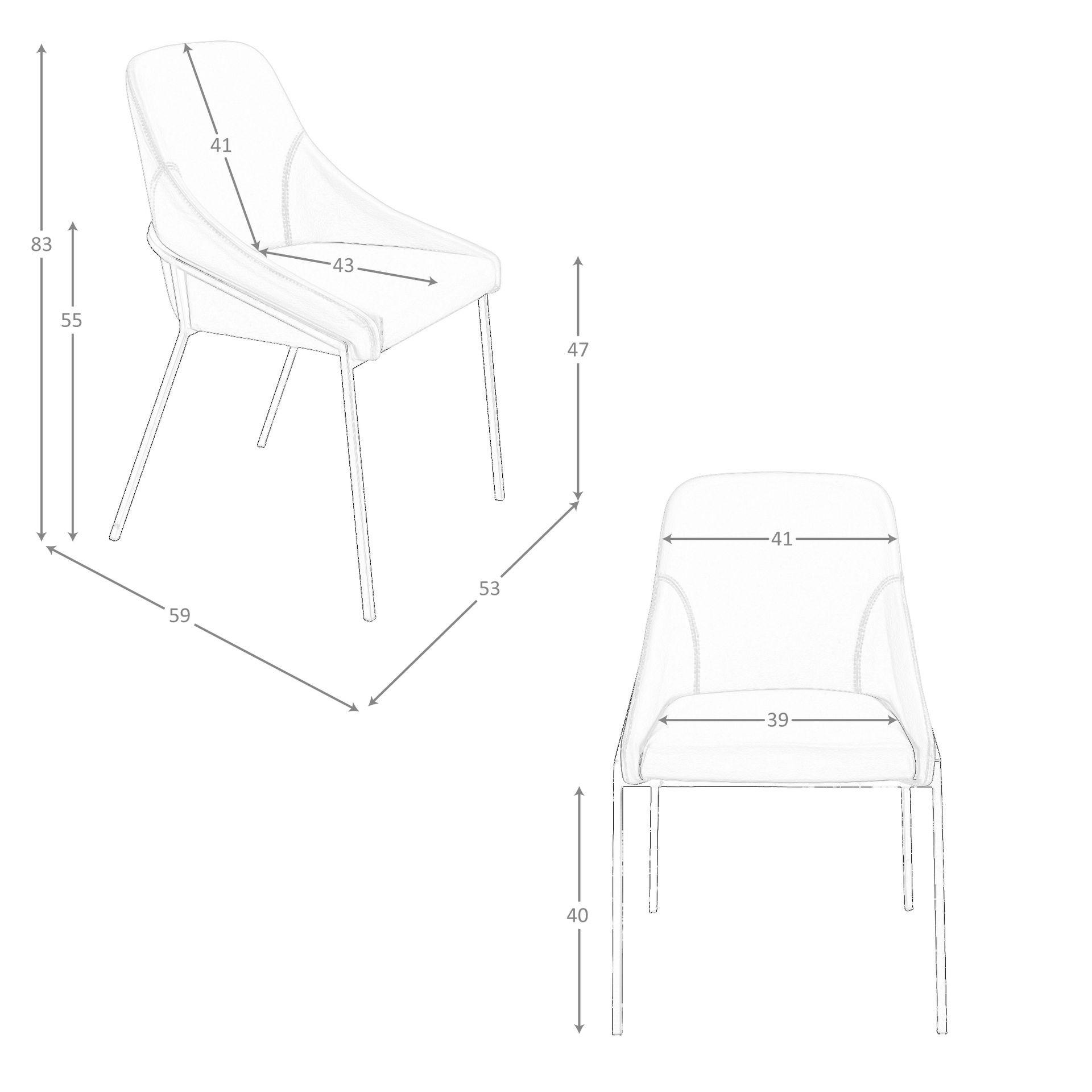 ANGEL CERDA Sedia in similpelle arancione  