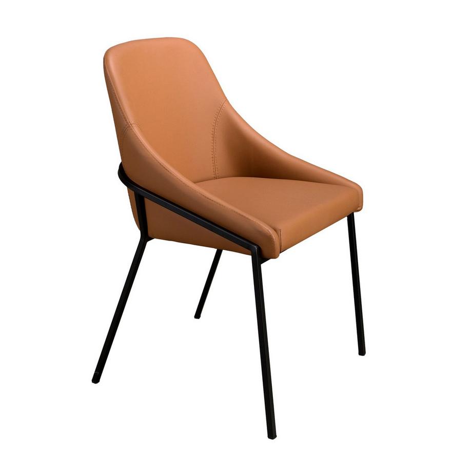 Chaise en similicuir orange