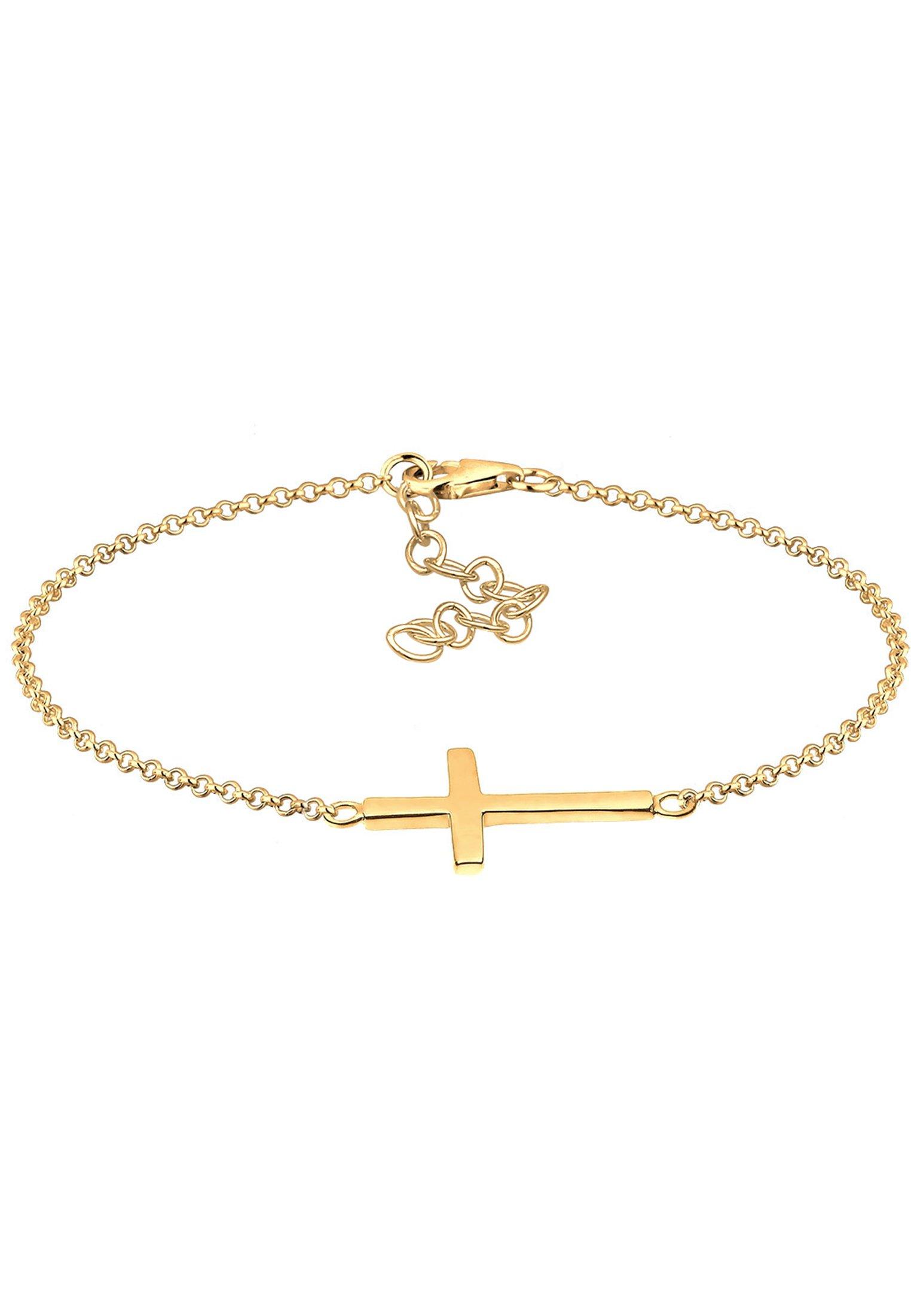 Image of Armband Kreuz Symbol Damen Gold 17cm