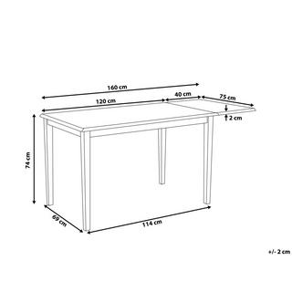 Beliani Table de repas en Bois d'hévéa Moderne LOUISIANA  