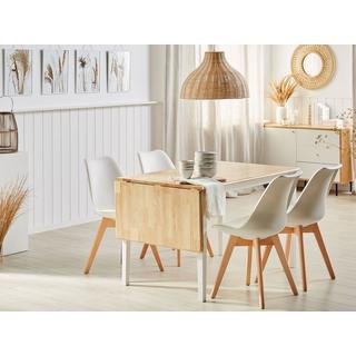 Beliani Ausziehbarer Esstisch aus Gummibaumholz Klassisch LOUISIANA  