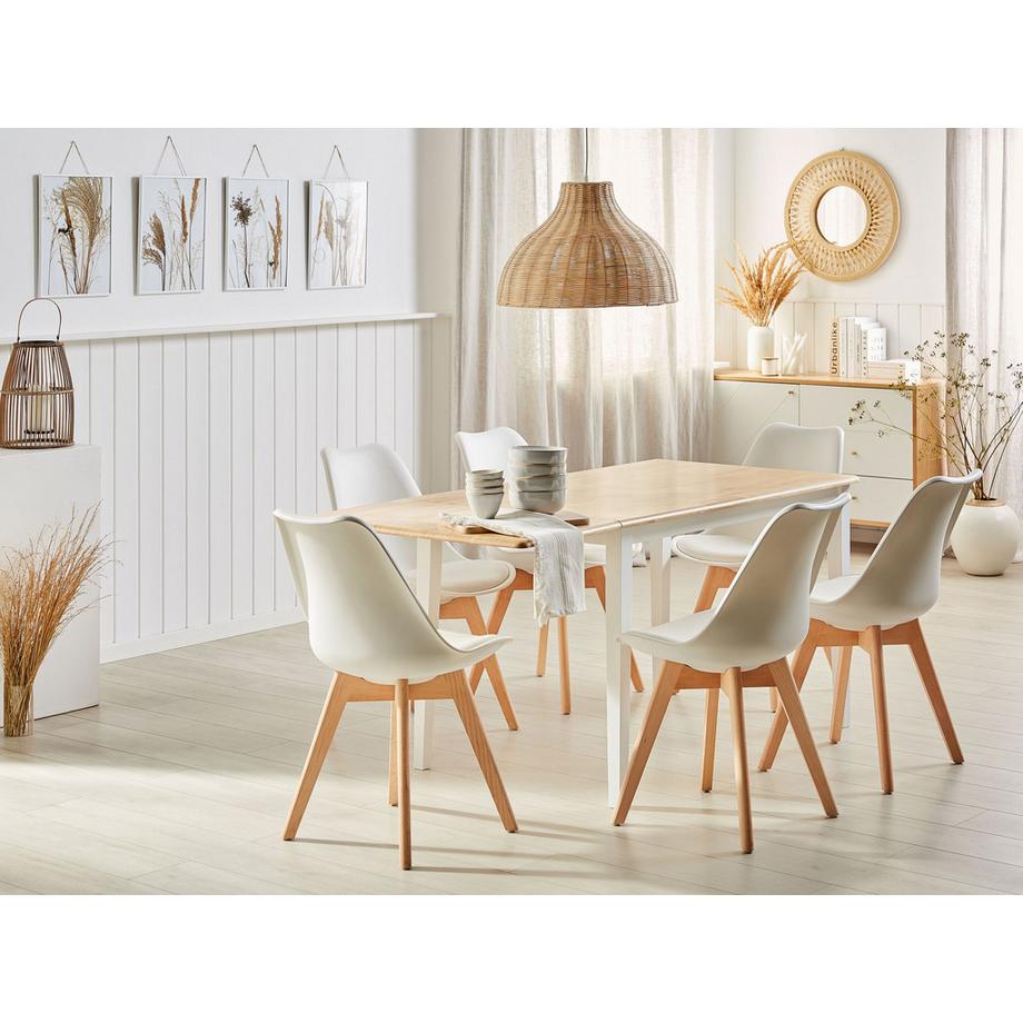 Beliani Tavolo da pranzo estensibile en Legno di caucciù Classico LOUISIANA  