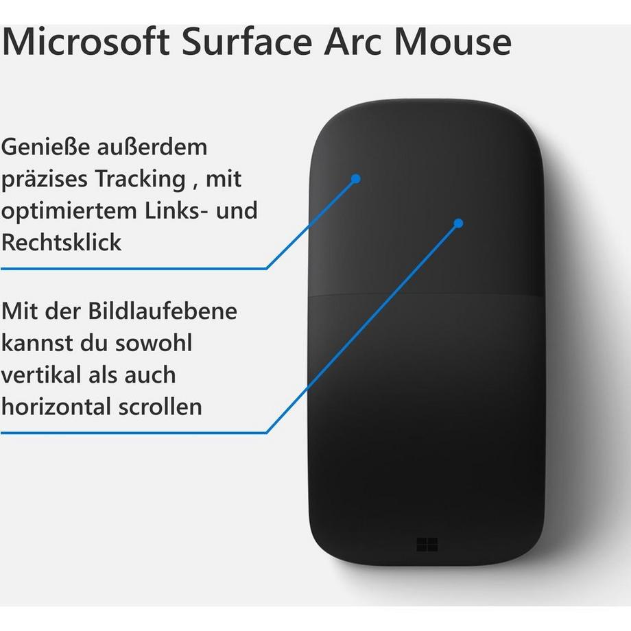 Microsoft  Surface Arc mouse Viaggio Ambidestro Bluetooth BlueTrack 1800 DPI 