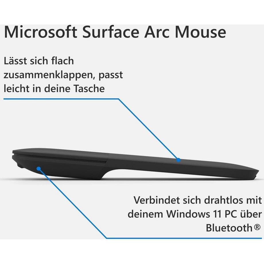 Microsoft  Surface Arc mouse Viaggio Ambidestro Bluetooth BlueTrack 1800 DPI 