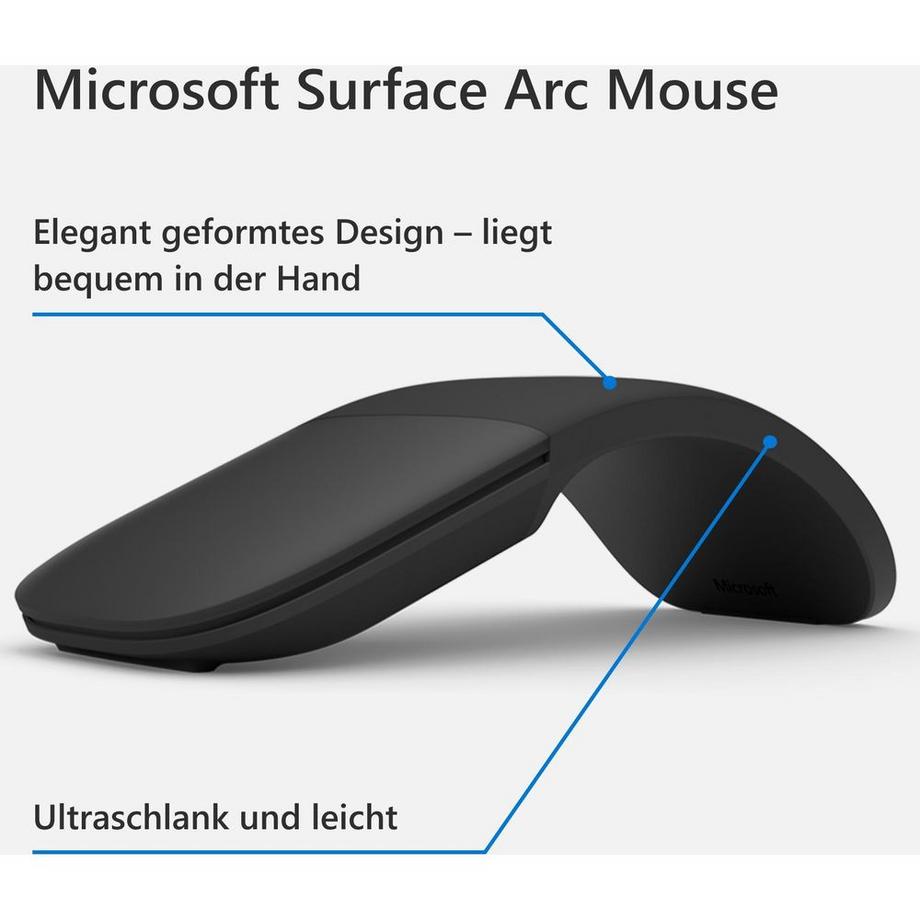 Microsoft  Surface Arc mouse Viaggio Ambidestro Bluetooth BlueTrack 1800 DPI 