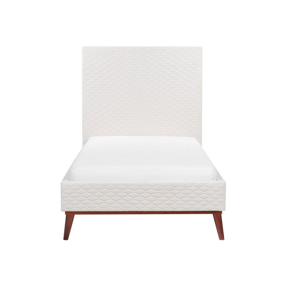 Beliani Lit avec sommier en Velours Rétro BAYONNE  