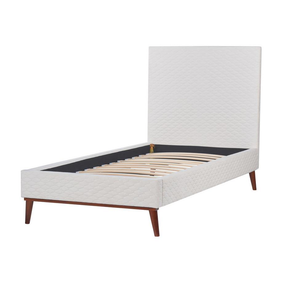 Beliani Lit avec sommier en Velours Rétro BAYONNE  