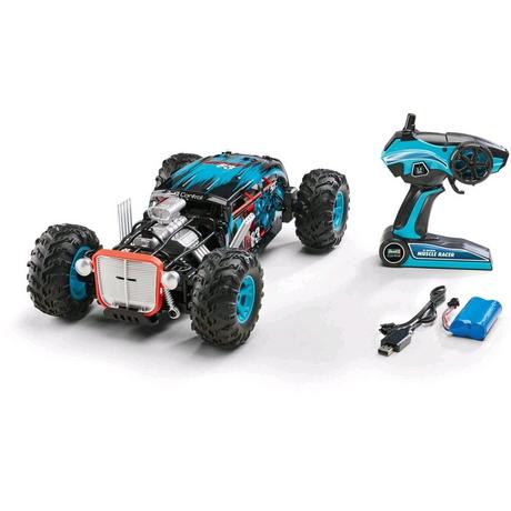 Revell  Hot Rod Muscle Racer Blau-Schwarz 1:12 RC Modellauto Elektro Truggy RtR 2,4 GHz 