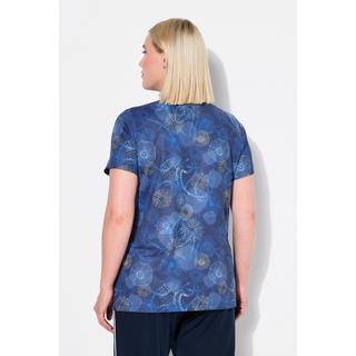 Ulla Popken  T-shirt technique avec motif méduses, col en V et manches courtes, collection Classic 