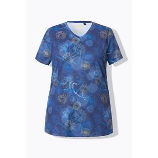 Ulla Popken  T-shirt technique avec motif méduses, col en V et manches courtes, collection Classic 