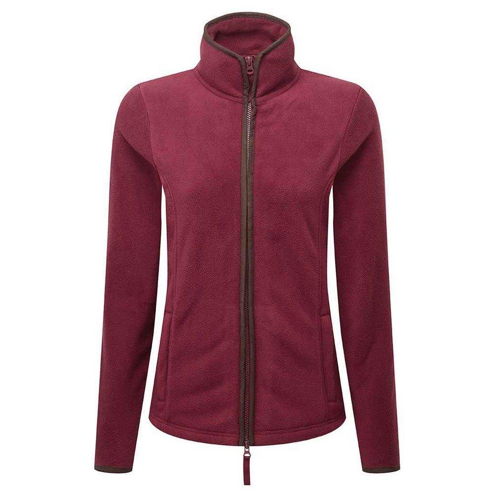 Image of Artisan Fleecejacke Kontrastbesatz Damen Weinrot M
