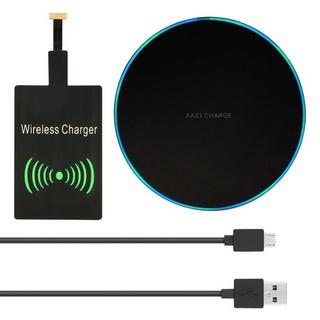 Avizar  Pack Chargeur QI + Nappe Micro USB Noir 