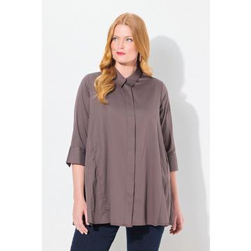 Bluse, Godeteinsätze, A-Linie, Hemdkragen, 3/4-Arm