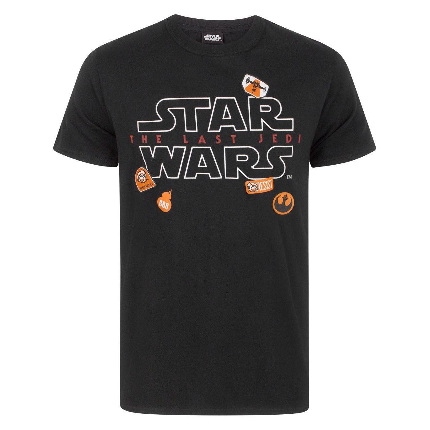 Image of Tshirt The Last Jedi Mit Abzeichen Herren Schwarz 3XL