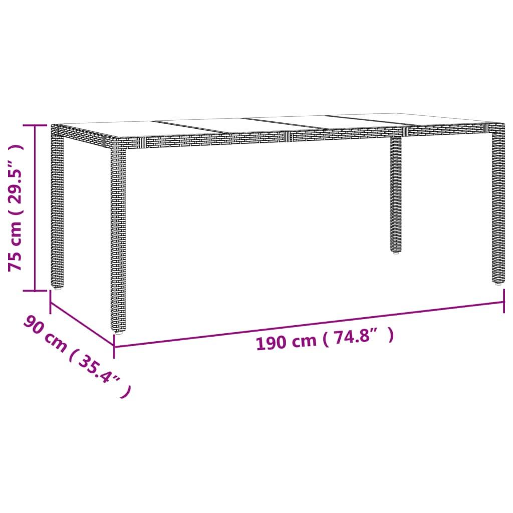 VidaXL Gartentisch mit glasplatte poly-rattan  