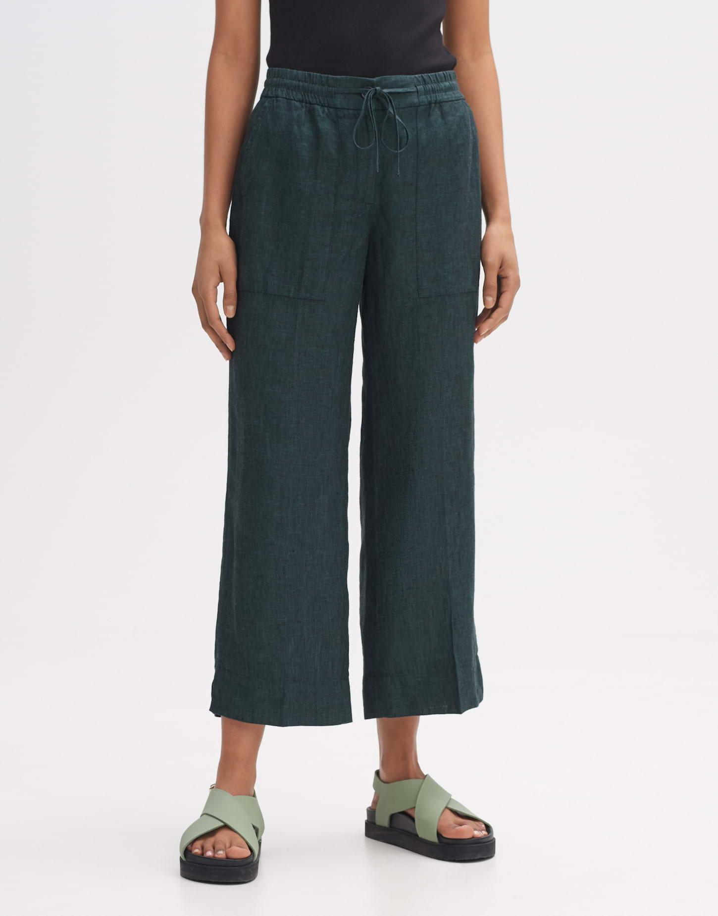 Image of Leinenhose Madeka Fresh Damen Petroleumblau 34