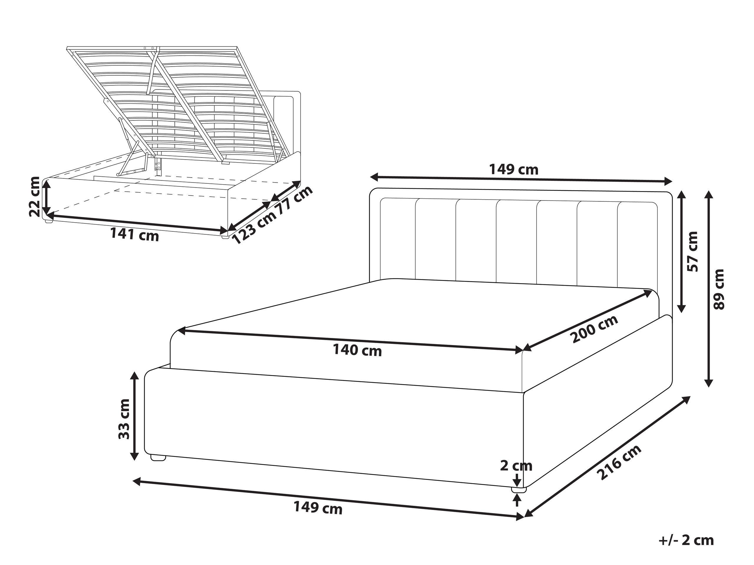 Beliani Letto con ottomano en Bouclé Minimalista MONTLAUR  