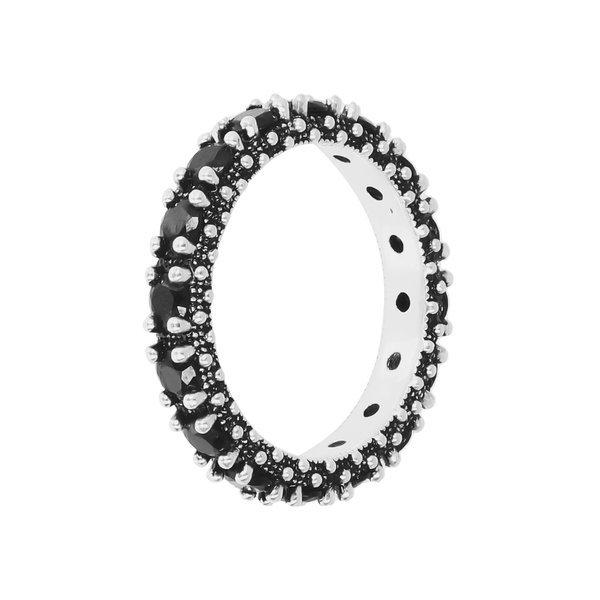 Image of Riviera Ring Mit Schwarzem Spinel Damen Schwarz 64