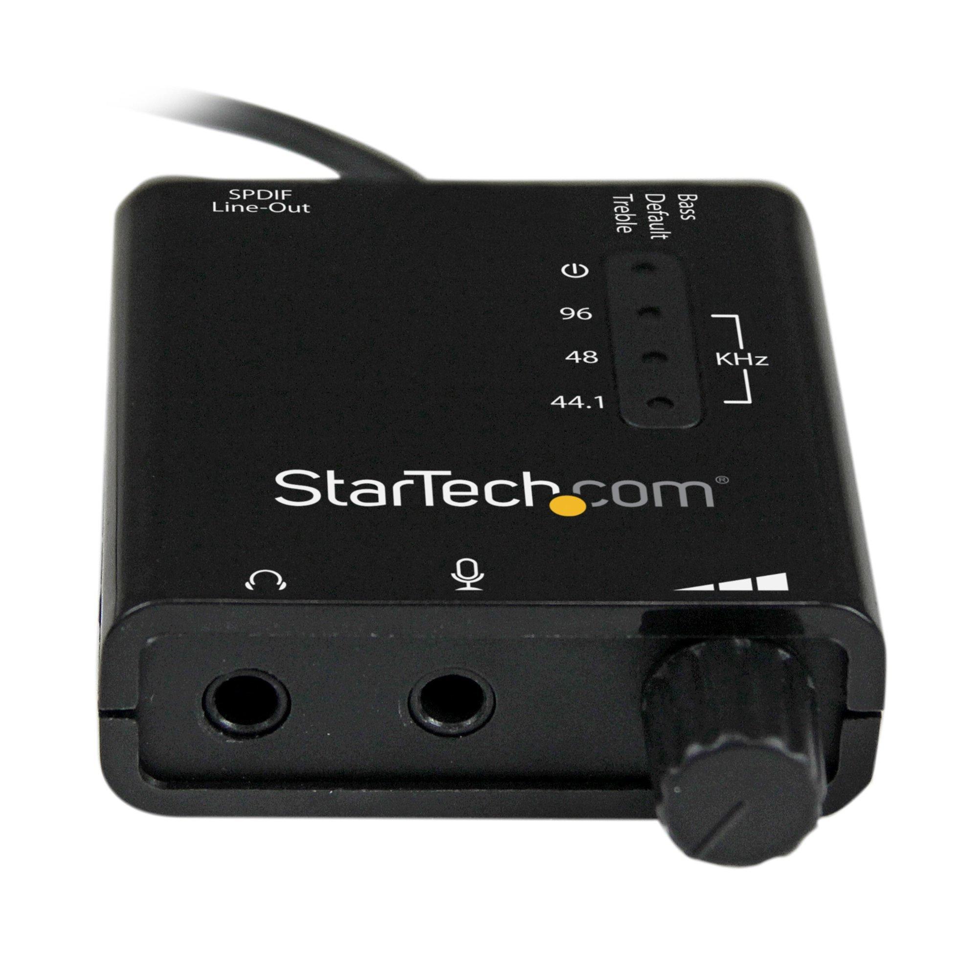 STARTECH.COM  StarTech.com USB Audio Adapter - Externe USB Soundkarte mit SPDIF Digital Audio und Stero Mic - Schwarz 