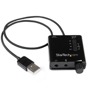 STARTECH.COM  StarTech.com USB Audio Adapter - Externe USB Soundkarte mit SPDIF Digital Audio und Stero Mic - Schwarz 