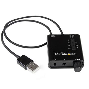 StarTech.com USB Audio Adapter - Externe USB Soundkarte mit SPDIF Digital Audio und Stero Mic - Schwarz