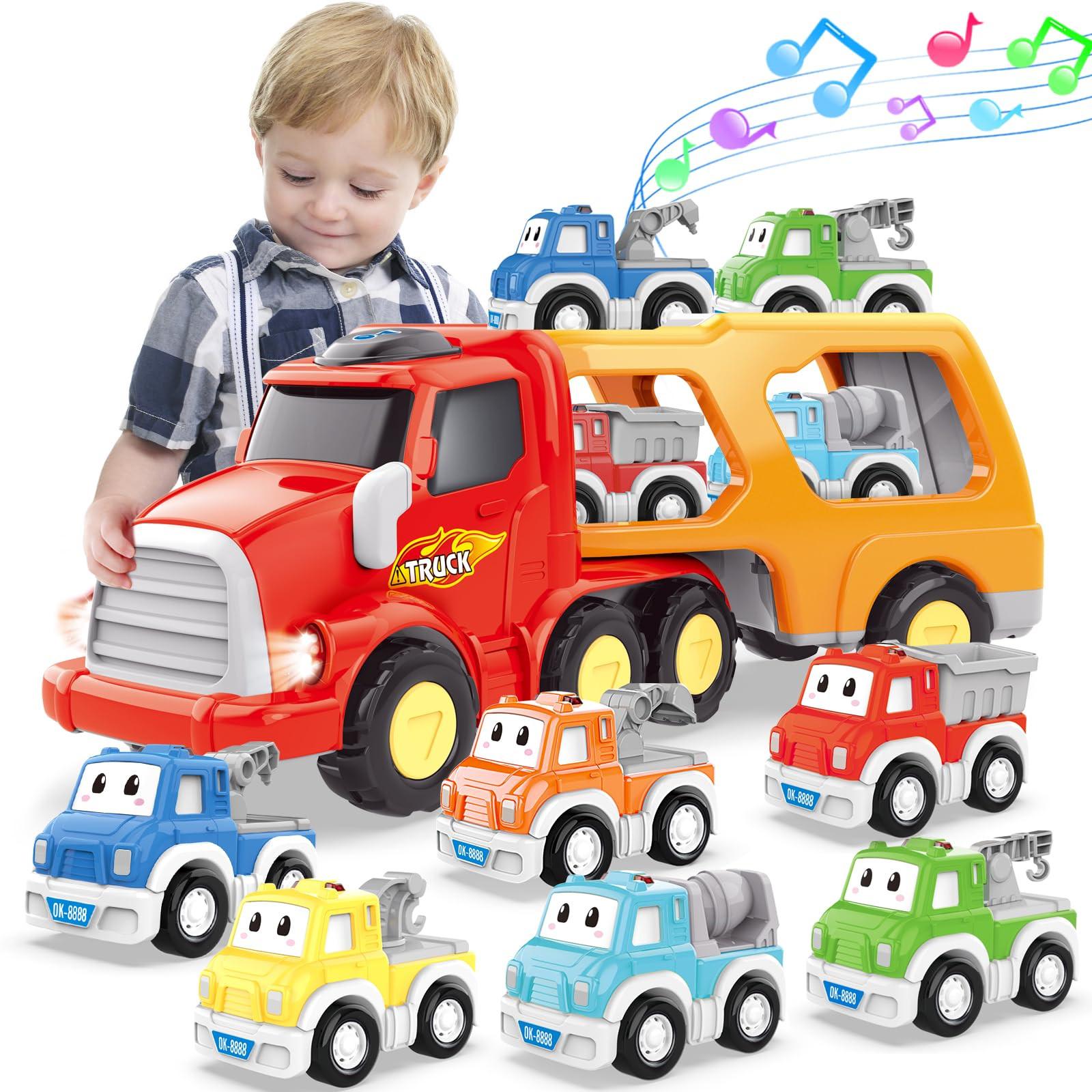 Activity-board  Jouet voiture, camion transporteur 7 en 1 pour les tout-petits avec lumière et musique 