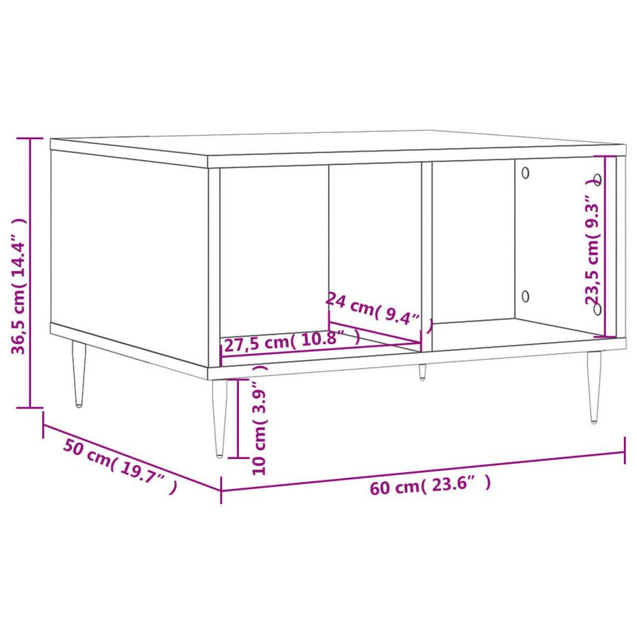 VidaXL Table basse bois d'ingénierie  