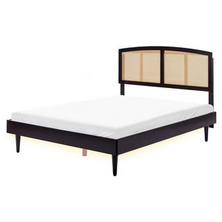 Beliani Letto con LED en Legno di caucciù Rustico VARZY  