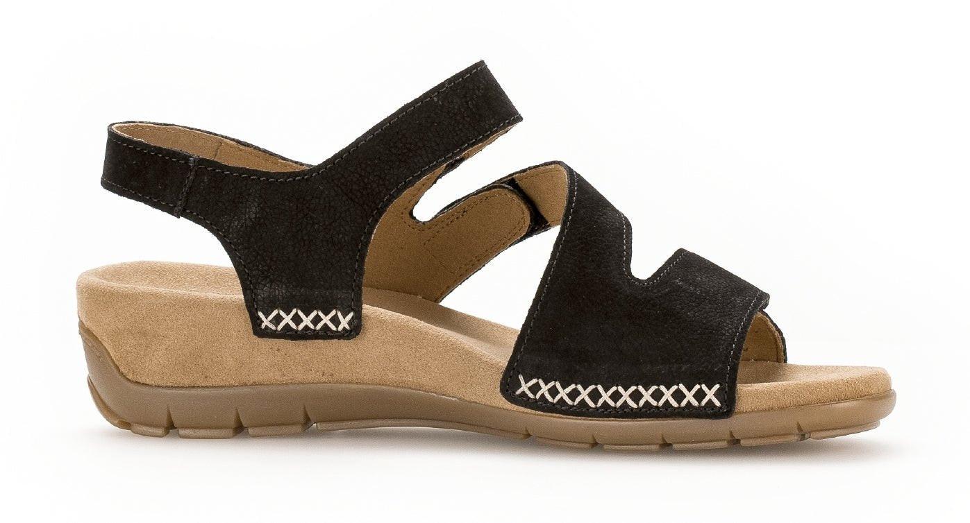 Image of Nubuk Sandale Damen Schwarz 37