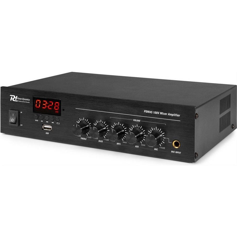 Power Dynamics  PDM45 100V Powemixer USB, MP3, BT, 45W 