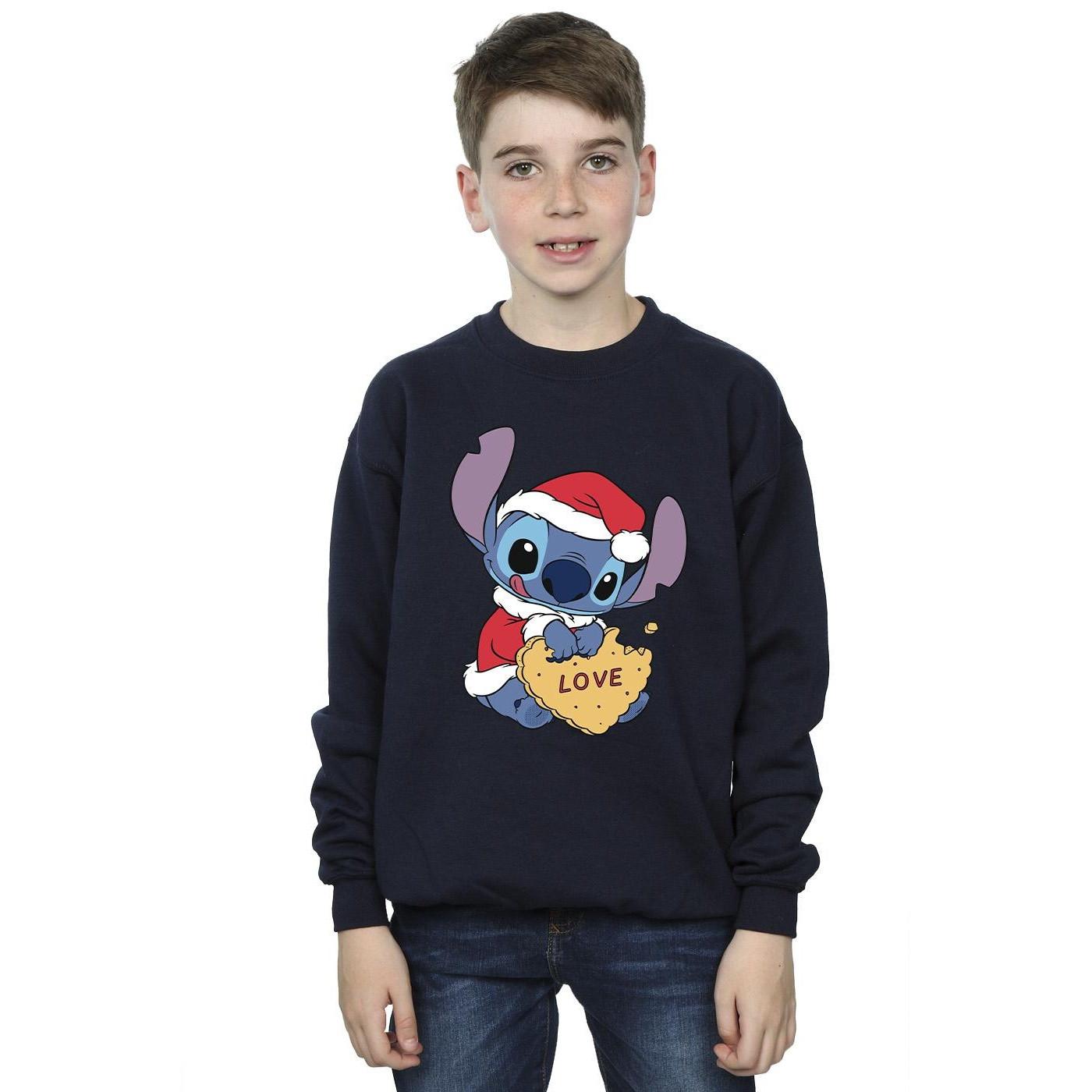 Disney  Lilo And Stitch Christmas Love Biscuit Sweatshirt 