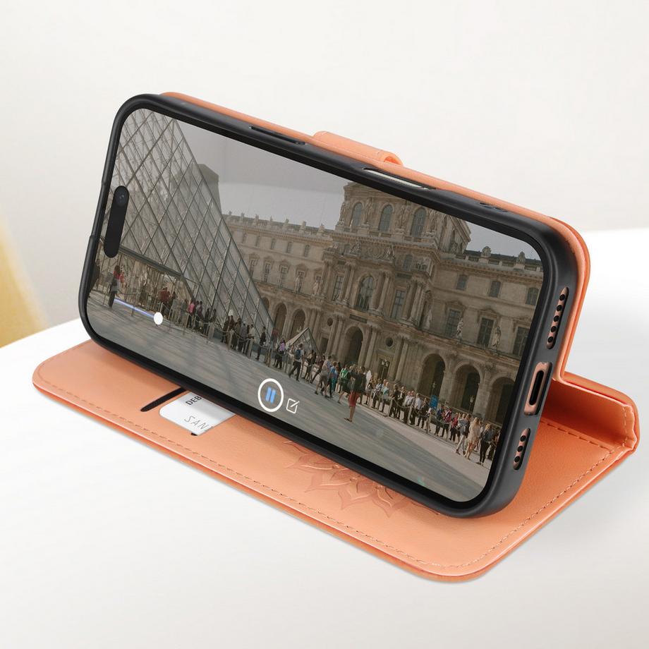 Avizar  Wallet Hülle iPhone 16 Pro Pfirsisch 