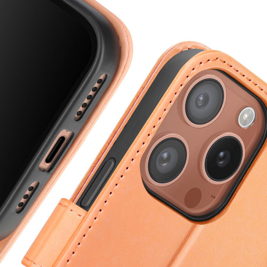 Avizar  Wallet Hülle iPhone 16 Pro Pfirsisch 