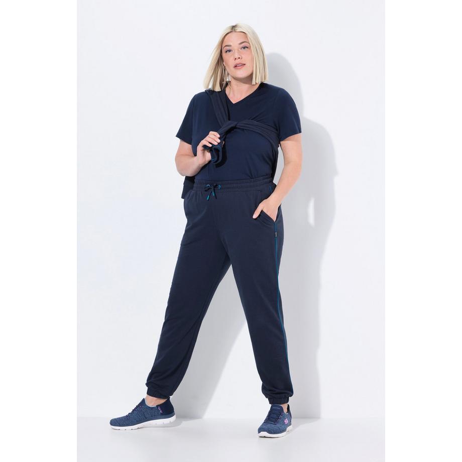 Ulla Popken Jogginghose Seitenpaspel Elastikbund  