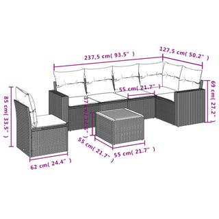 VidaXL set divano da giardino Polirattan  