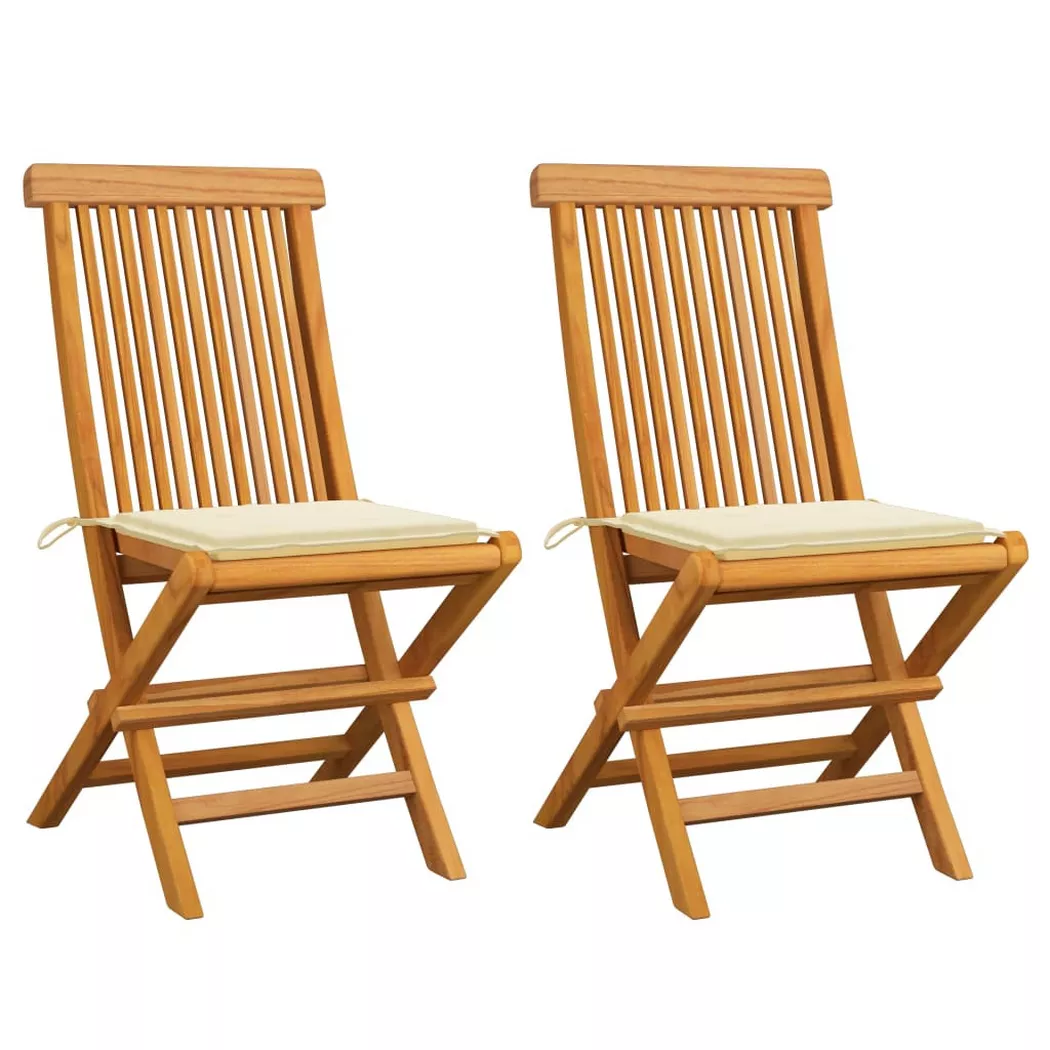 VidaXL - Chaise de jardin teck, One Size, Light Beige