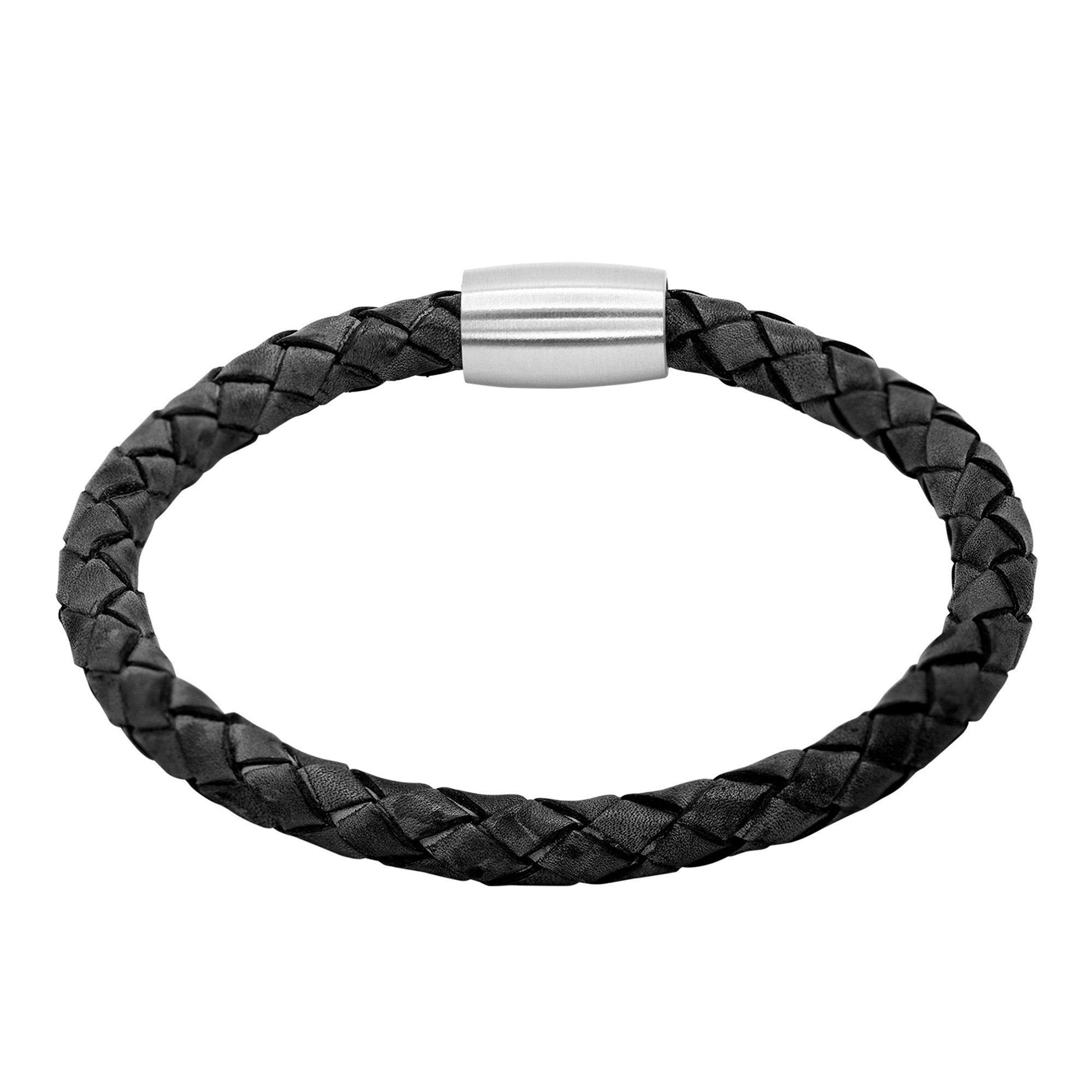 Image of Lederarmband Jaron Damen Schwarz 17cm