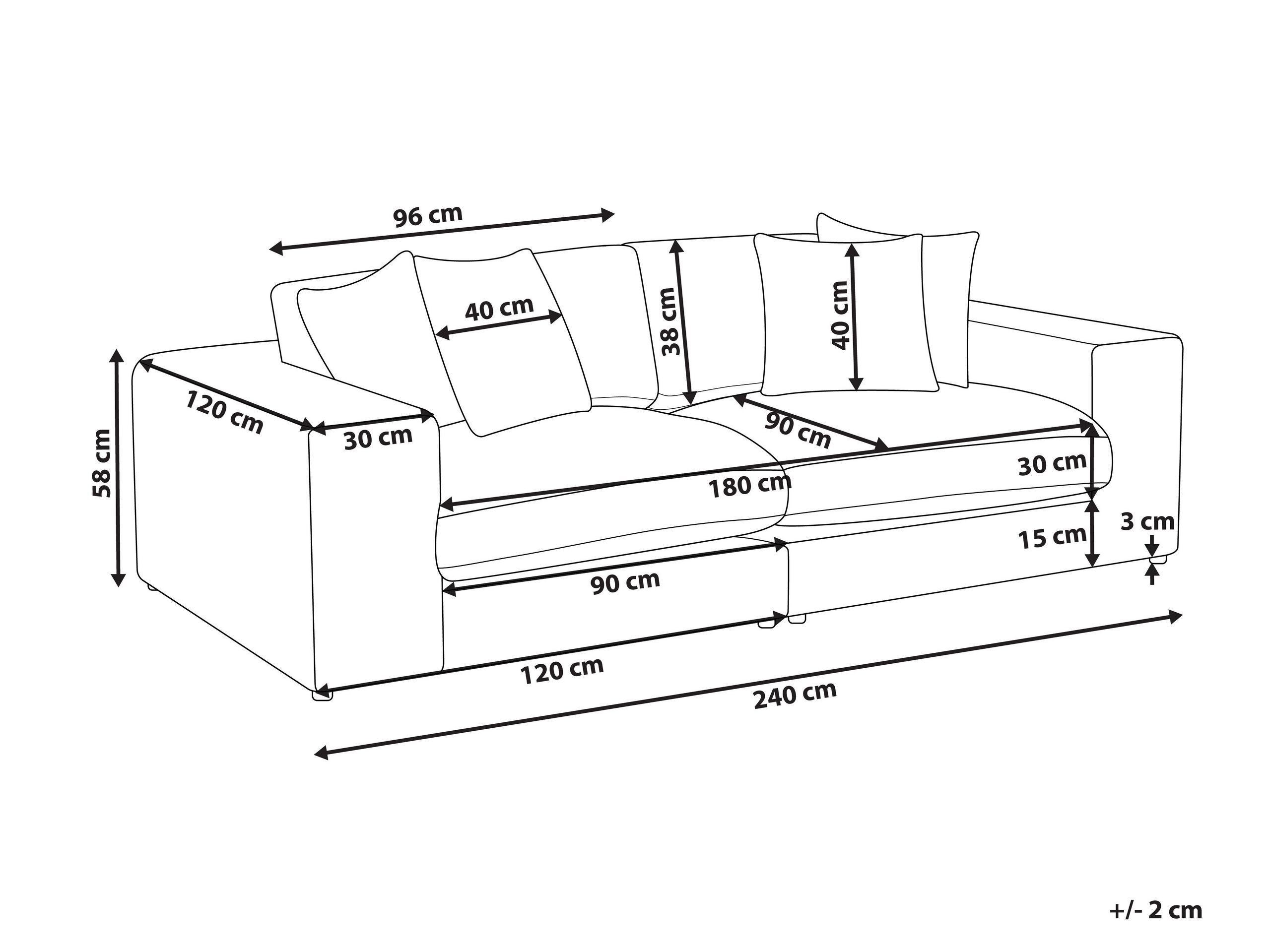 Beliani 3 Sitzer Sofa aus Polyester Modern GLORVIKA  