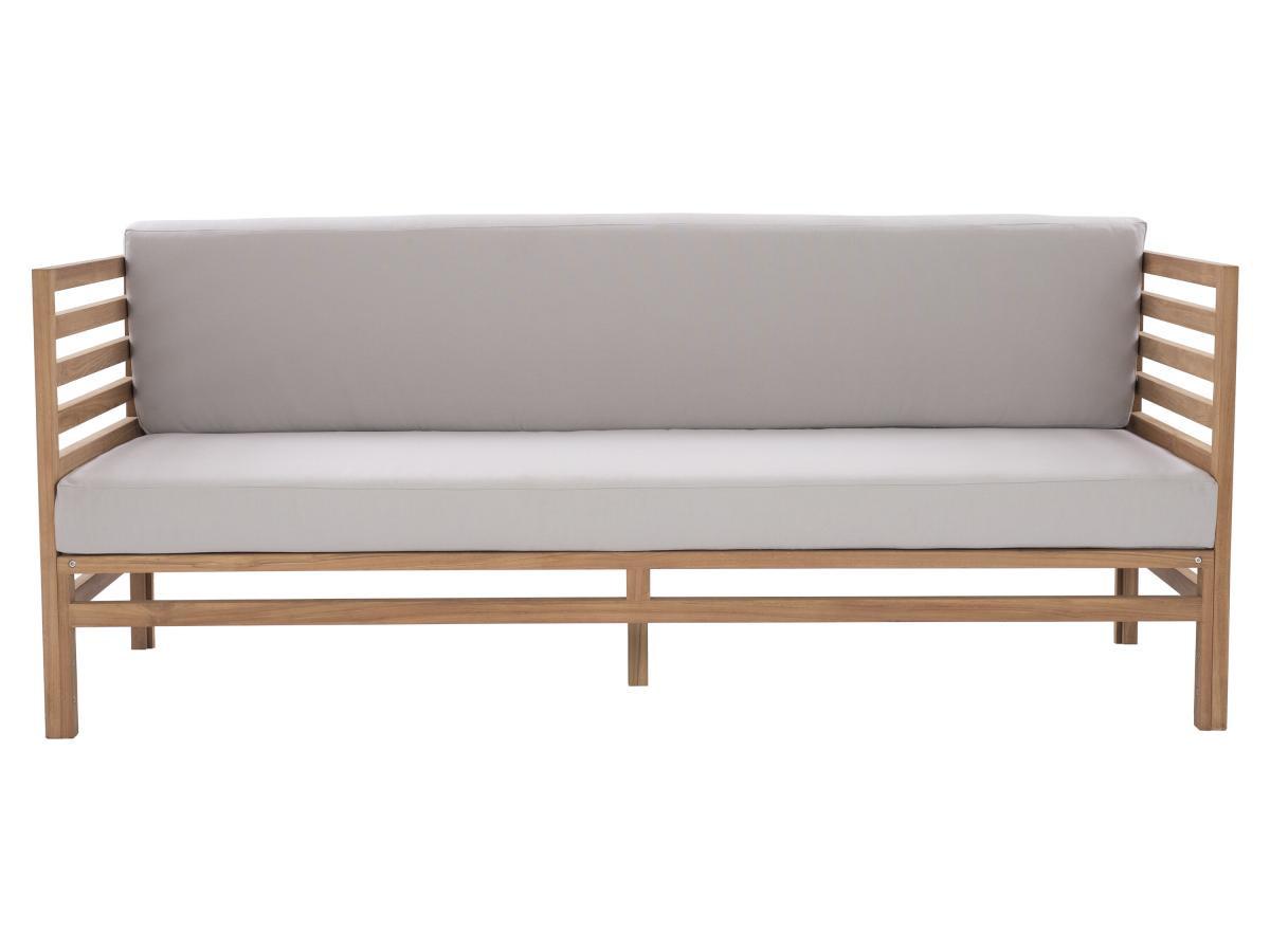 Vente-unique Gartensofa 3-Sitzer - Teakholz - Holzfarben hell & - LINERI von MYLIA  