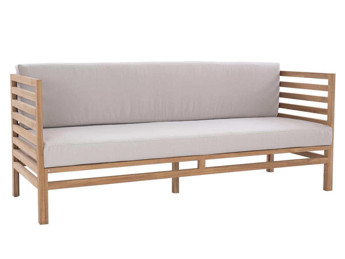 Vente-unique Gartensofa 3-Sitzer - Teakholz - Holzfarben hell & - LINERI von MYLIA  