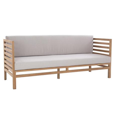 Vente-unique Gartensofa 3-Sitzer - Teakholz - Holzfarben hell & - LINERI von MYLIA  