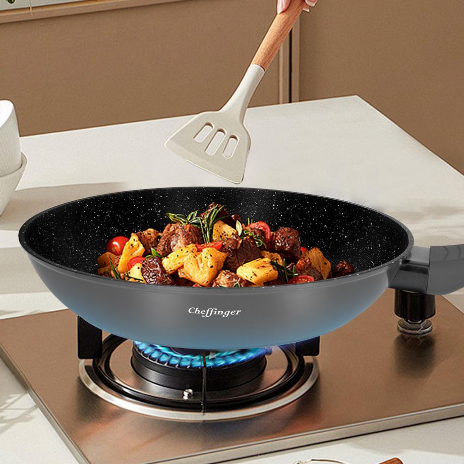 Cheffinger Ensemble de 3 Poêles Revêtu en Marbre  