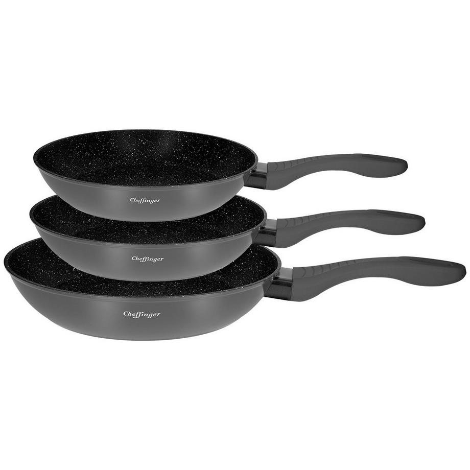 Ensemble de 3 Poêles Revêtu en Marbre