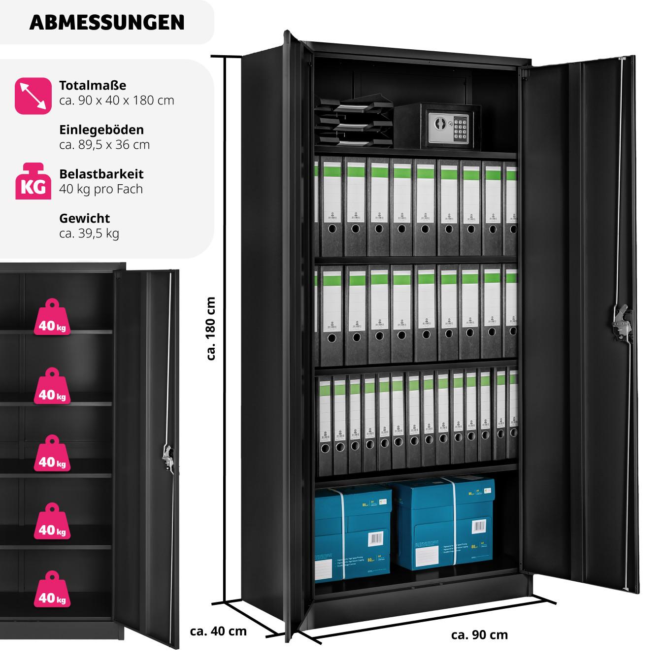 Tectake Armadio portadocumenti con  5 scomparti  