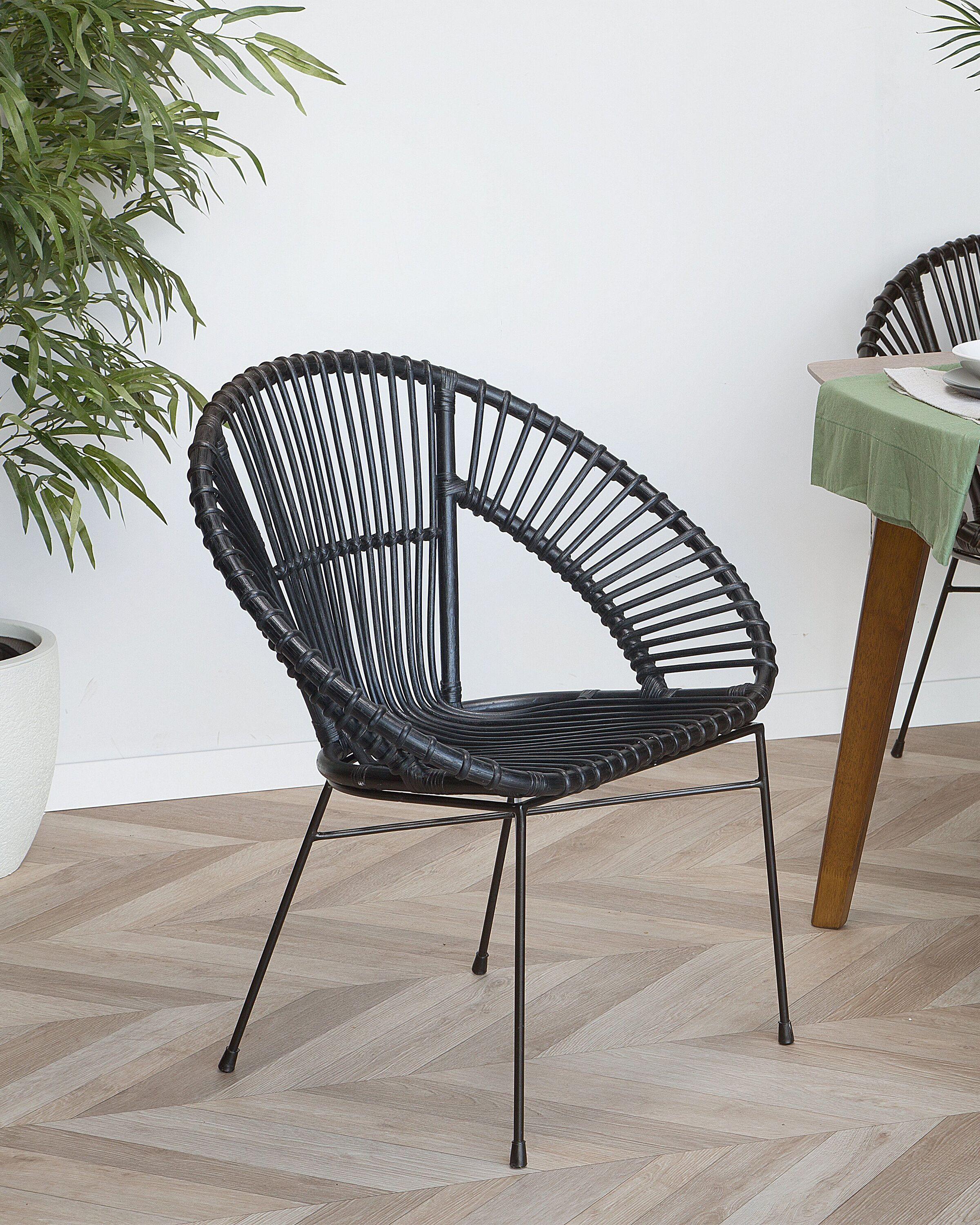 Beliani Chaise de salle à manger en Rotin Boho SARITA  